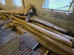Oude eiken balken uit boerderij, Gebruikt, Eiken, Ophalen of Verzenden, Balk