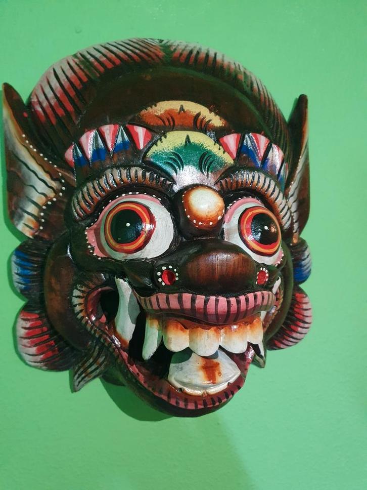 Houten barongmasker, Antiek en Kunst, Curiosa en Brocante, Ophalen of Verzenden