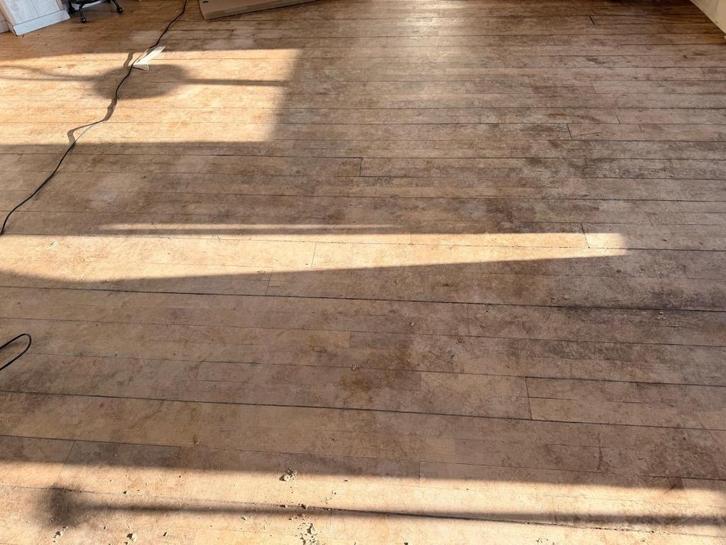 Massief beuken vloerdelen, Doe-het-zelf en Verbouw, Vloerdelen en Plavuizen, Gebruikt, Vloerdelen of -planken, Hout, 150 cm of meer