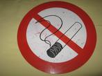 Emaille bord (d=30,5 cm) verboden te roken geen schroefgaten, Ophalen of Verzenden