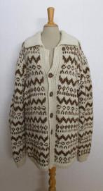 Noors/folkore wollen beige/bruine handmade trui! XL, Kleding | Dames, Verzenden, Zo goed als nieuw, Maat 46/48 (XL) of groter