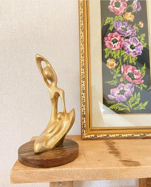Messing sculptuur moeder en kind, Antiek en Kunst, Antiek | Koper en Brons, Ophalen of Verzenden