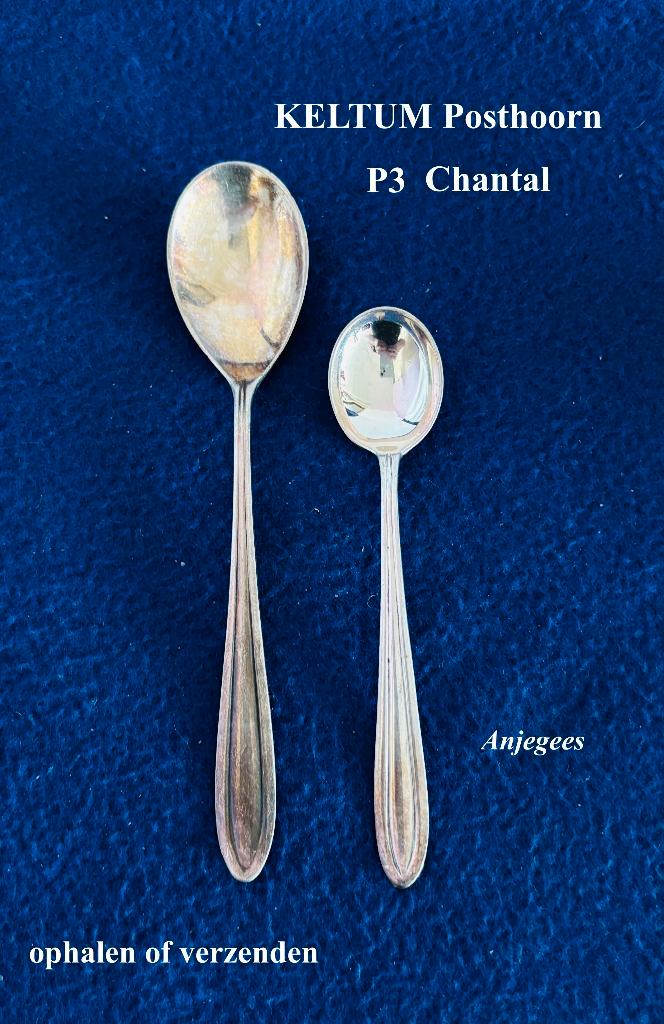 2x Keltum P3 Chantal Posthoorn = € 10 (Of per stuk te koop), Antiek en Kunst, Antiek | Bestek, Ophalen