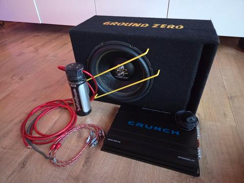 Ground zero subwoofer / Versterker en Rockford condensator., Auto diversen, Autospeakers, Gebruikt, Ophalen of Verzenden