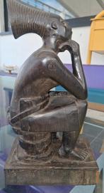 Midcentury kongo tribal art ebbenhouten beeld, Antiek en Kunst, Kunst | Niet-Westerse kunst, Ophalen of Verzenden