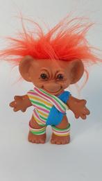 Uneeda vintage Troll, jaren 80. Oranje haar. 17 cm. T5.