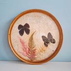 Bamboo dienblad met vlinders en botanische elementen, Ophalen of Verzenden