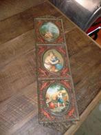 Brocante Koperen SIERLIJST met 3 MEDAILLONS 40x11 cm., Antiek en Kunst, Ophalen of Verzenden, Koper