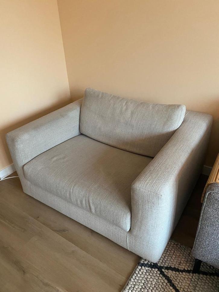 Loveseat/tweepersoons fauteuil, Huis en Inrichting, Fauteuils, Gebruikt, Stof, 100 tot 125 cm, 75 tot 100 cm, Ophalen