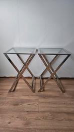 Twee bijzettafels/nachtkastjes Eric Kuster style, Ophalen, 50 tot 100 cm, Rond, 25 tot 50 cm