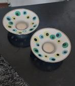 Vintage emaille theelicht waxinelicht houder space age, Ophalen of Verzenden