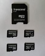 4 x Transcend micro sd kaart 8GB, Audio, Tv en Foto, Fotografie | Geheugenkaarten, SD, Ophalen of Verzenden, Zo goed als nieuw