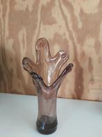 Glazen vaas mondgeblazen, glaskunst paars tint, Ophalen of Verzenden