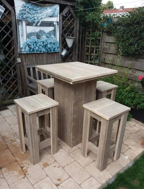 Barset steigerhout buiten binnen, Tuin en Terras, Tuinsets en Loungesets, Nieuw, Steigerhout, Ophalen of Verzenden