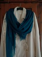Faliero Sarti sjawl deep teal blauw cashmere silk made Italy, Maat 46/48 (XL) of groter, Ophalen of Verzenden, Zo goed als nieuw