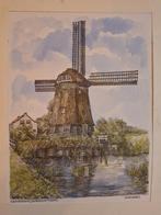 Litho Watermolen 'De Burght' Edam Bob Brobbel, Antiek en Kunst, Kunst | Litho's en Zeefdrukken, Ophalen of Verzenden