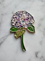 Emaille broche hortensia bloem pin, Sieraden, Tassen en Uiterlijk, Broches, Nieuw, Overige materialen, Verzenden