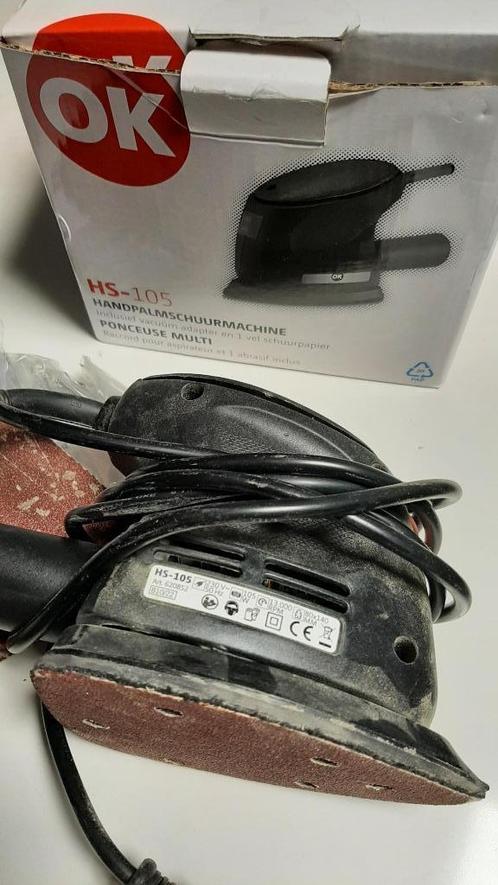 OK handpalm schuurmachine 105 W - gamma - gebruikt, Doe-het-zelf en Verbouw, Gereedschap | Schuurmachines, Gebruikt, Excentrische schuurmachine
