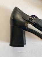 J97 Gabor maat 38,5 leren open pumps schoenen leer zwart, Zwart, Gabor, Ophalen of Verzenden, Zo goed als nieuw