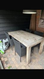Tuintafel met stoelen, Tuin en Terras, Tuinstoelen, Ophalen, Gebruikt, Hout