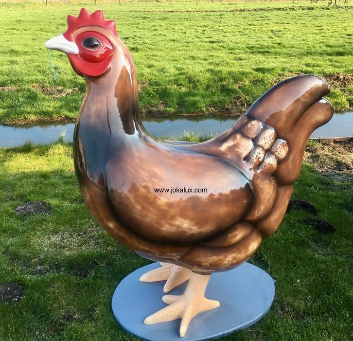 kip -haan -polyester beeld, Tuin en Terras, Tuinbeelden, Nieuw, Dierenbeeld, Kunststof, Ophalen of Verzenden
