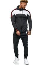 SALES!1148 Donkergrijs slim fit trainingspak maat XXL, Kleding | Heren, Zwart, Nieuw, Overige maten, Ophalen of Verzenden