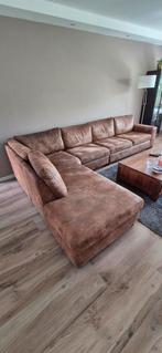 bank cognac kleur 6 persoons, Huis en Inrichting, Ophalen, Gebruikt, Stof