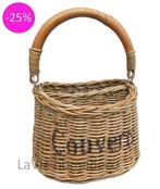 Landelijke bestekmand met hengsel, Ophalen of Verzenden, Nieuw, Rechthoekig, Riet