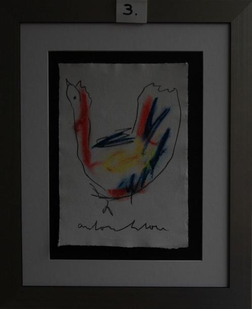 Anton Heyboer Schilderij kip nu 3, Antiek en Kunst, Kunst | Schilderijen | Modern, Ophalen