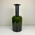 vintage design vloervaas - Gulvase glas olijfgroen O.Brauer, Groen, Glas, Gebruikt, 50 tot 75 cm