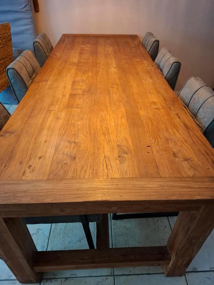 Teakhouten Kloostertafel - Robuust & Mooi!, Huis en Inrichting, Tafels | Eettafels, 50 tot 100 cm, 200 cm of meer, Vijf personen of meer