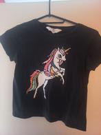Unicorn glitter shirt met pailetten 110- 166, Kinderen en Baby's, Gebruikt, Meisje, H&M, Ophalen of Verzenden