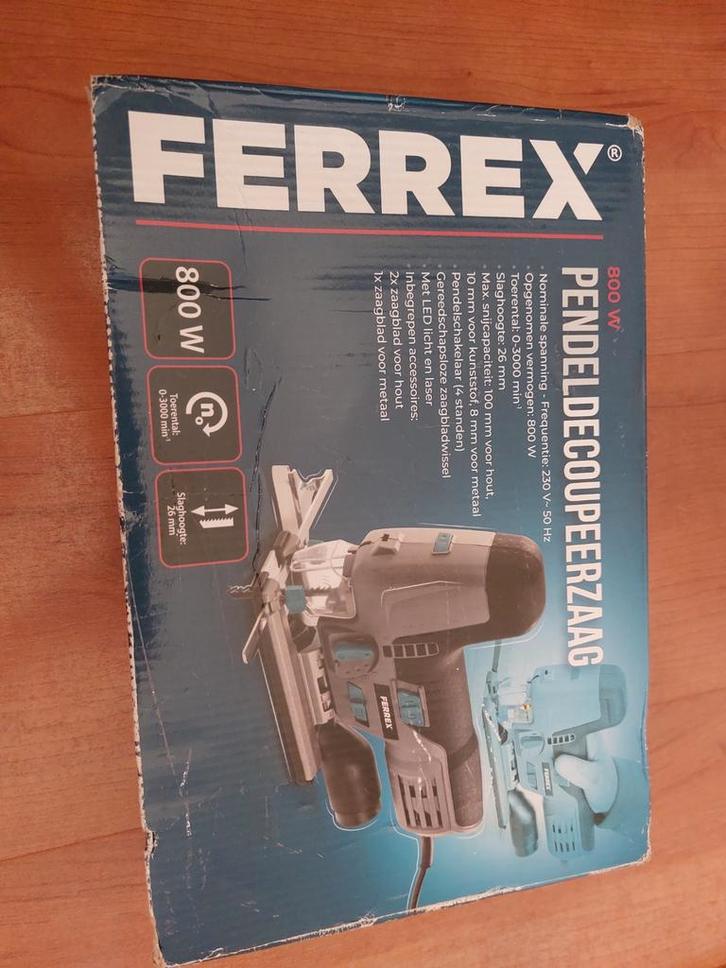 Ferrex Pendeldecoupeerzaag 800W - Nieuw, Doe-het-zelf en Verbouw, Gereedschap | Zaagmachines, Nieuw, Decoupeerzaag, 600 tot 1200 watt