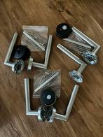 RVS deurklinken/deurkrukken - 3 sets, Doe-het-zelf en Verbouw, Hang- en Sluitwerk, Ophalen, Zo goed als nieuw