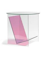 &Klevering Tabloid bijzettafel glas, Huis en Inrichting, Minder dan 55 cm, Rond, Nieuw, Glas