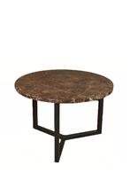 Rond salontafel set, bruin marmer emperador, Overige materialen, 50 tot 100 cm, Rond, Nieuw
