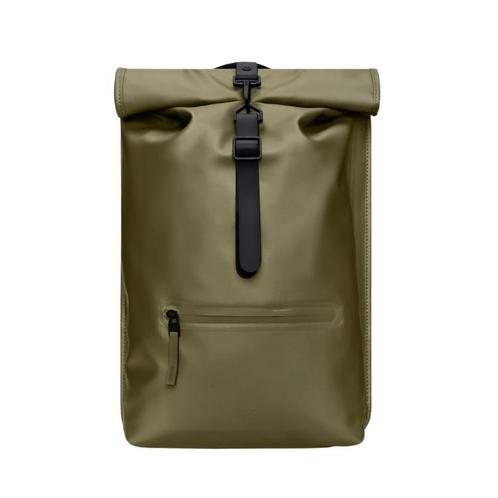 Rains Rolltop Rugzak - Olijfgroen, Sieraden, Tassen en Uiterlijk, Tassen | Rugtassen, Zo goed als nieuw, Overige merken, 25 tot 40 cm