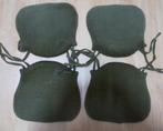 4 groene stoelkussens, Ophalen of Verzenden, Zo goed als nieuw, Groen, Vierkant