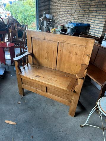 Grenen landelijke klepbank / halbank met opbergruimte beschikbaar voor biedingen