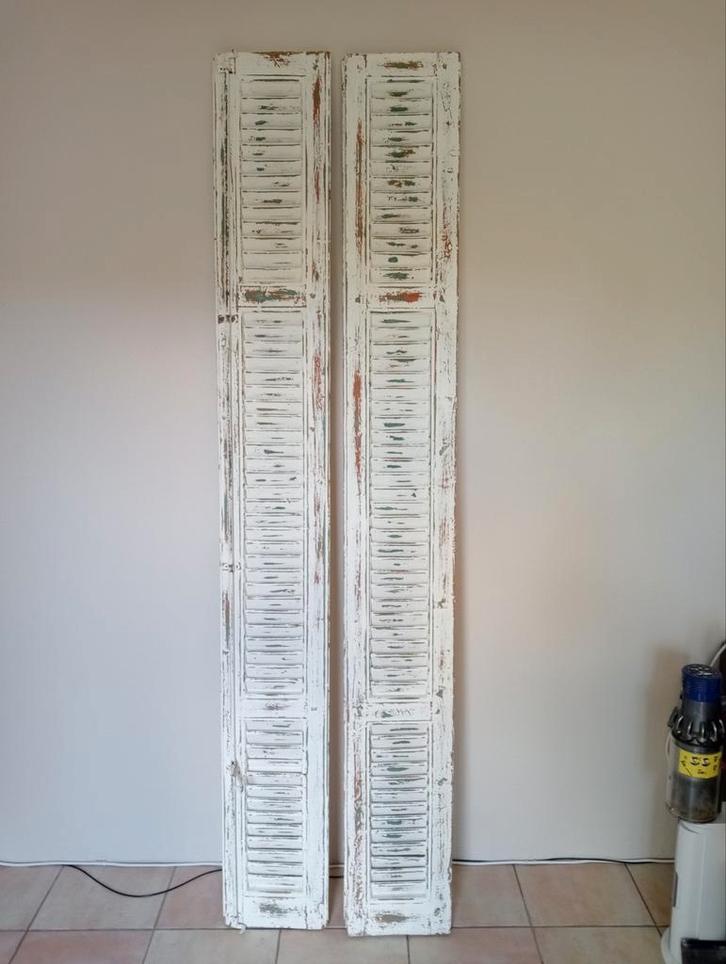 Oude Houten Luiken  Louvre deuren., Doe-het-zelf en Verbouw, Deuren en Horren, Gebruikt, Overige typen, 200 tot 215 cm, Minder dan 80 cm