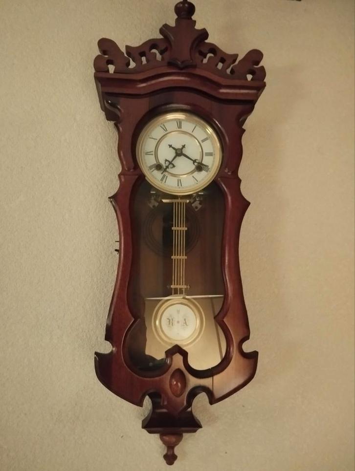 Antieke Wandklok met Pendule, Antiek en Kunst, Antiek | Klokken, Ophalen