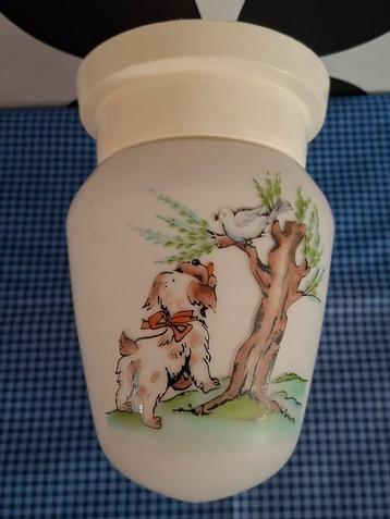 VINTAGE PLAFONDLAMP BESCHILDERD. beschikbaar voor biedingen