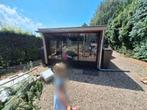 Schuifpui met een vast deel, Doe-het-zelf en Verbouw, Kozijnen en Schuifpuien, Ophalen, Gebruikt, 225 cm of meer, Metaal