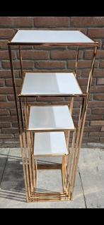 4 goude zuilen met transparante / doorzichtige plaat, Ophalen, Versiering