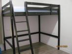 IKEA zwart houten HOOGSLAPER 2-pers. STORNA  met MATRAS IZGS, Ophalen, Hoogslaper, Tweepersoons, 140 cm
