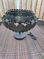 Zwarte Schijfjeslamp Tafellamp, Ophalen, Zo goed als nieuw, Minder dan 100 cm, Metaal