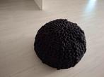 Zwarte ronde poef, Ophalen, Minder dan 50 cm, Gebruikt, Rond