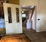 Massief houten deuren twee met glas in lood, Doe-het-zelf en Verbouw, Deuren en Horren, Ophalen, Glas, Binnendeur, 200 tot 215 cm