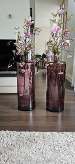 Mica Decorations fles / vaas paars, Huis en Inrichting, Glas, Zo goed als nieuw, 50 tot 75 cm, Ophalen