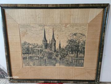 Schilderij Oostpoort Delft beschikbaar voor biedingen